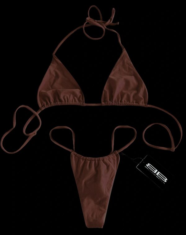 "COMO" Demi Ruched Bikini in Chocolate Bronze - Image 2